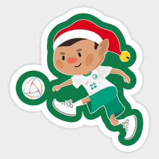 Saudi Arabia football Christmas elf. Football Qatar World Cup soccer T-Shirt Sticker